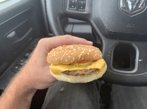 A surprisingly acceptable looking Burger King cheese burger