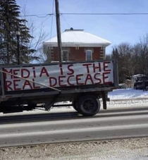 A truck in my local communities Freedom Convoy protesting coronavirus mandates 