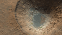 A Very Detailed View Of A Crater On The Planet Mars