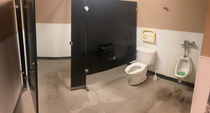 A very public restroom
