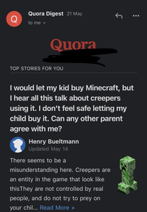 A worried parent and Minecraft