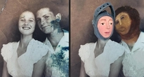 About A Month Ago USarcasticfreckle Posted This Image Of His Grandparents from  I Made An Attempt At Restoring It