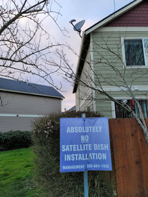 Absolutely no-more satellite dishes We really mean it this time