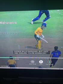 Accidentally turned on an Indian cricket match with English closed captioning This is what the transcript thought was being said