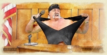 Actual courtroom sketch from Hulk Hogans lawsuit