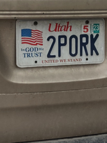 Actual random plate we got on our old car