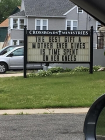 Actual sign at Church in Chicopee Massachusetts photo taken this morning