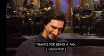 Adam Driver does the derp face
