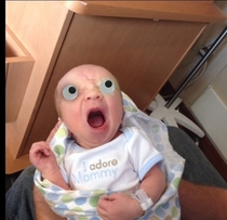 Adding googley eyes to my best friends new born turned out horrifying