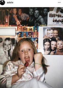 Adele posted this on her Instagram She is a big Spice Girls fan and this is her as a kid she posted this when the Spice Girls reunion tour was announced She is hilarious