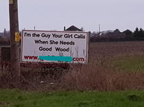 Advert for a timber company we drove past a few of years ago