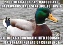 Advice Mallard for the Students Procrastinating on their Papers