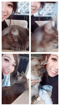 After about  tries here are the best selfies with my cat