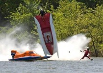After flipping his new speed boat Jesus quickly fled the scene