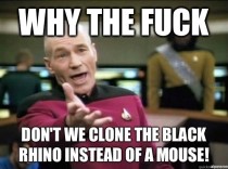 After hearing about the black rhino being extinct and Japan cloning a mouse