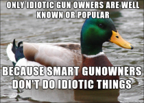 After hearing some people using the quote you only see idiots with guns as an anti-firearm bash