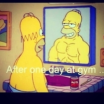 After one day at the gym