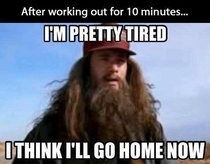 After working out for about  minutes