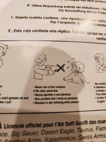 Airsoft gun instructions Never aim at the creature