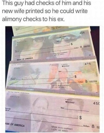Alimony Checks To His Ex