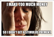 All this talk about people getting their stimulus direct deposits today and Im here like