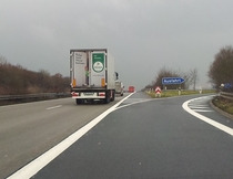 almost peed my pants today on the autobahn as i saw someone looking out the back of a truck