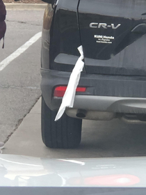Always embarrassing after you wipe to then drive around with toilet paper stuck to your hatch