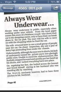 Always wear underwear