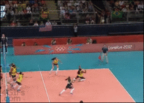 Amazing volleyball save