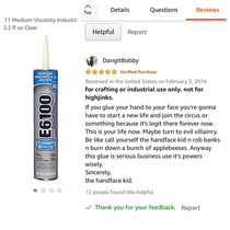 Amazon review from Handface