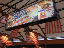 American food stand at a festival in Spain