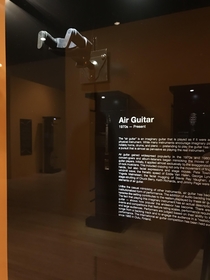 An actual air guitar at a museum exhibit