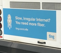 An ad for fiber optics internet in my hometown