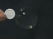 An alka seltzer dissolving in zero gravity