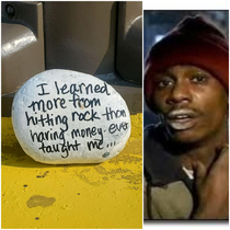 An Inspirational Rock found in the parking lot