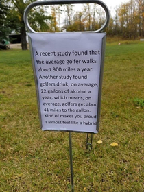 An interesting note found on a golf course