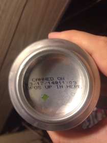 An unusual message was stamped on the bottom of my beer