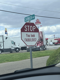 An unusual stop sign