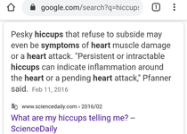 And this ladies and gentlemen is why you never look up your symptoms on Google