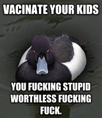 Angry Advice Mallard on Vacinations