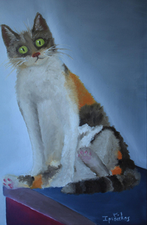 Another attempt to paint my cat resulted to how she would look if she saw the outcome
