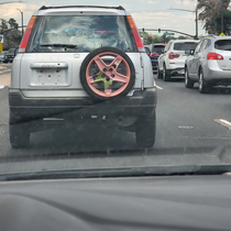 Another funny spare tire on my way to work