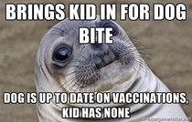 Anti-vaccination parents brought their child into the ER after their dog bit the kid