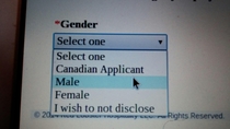 Apparently Canadian is a gender now
