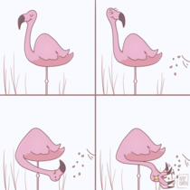 Apparently flamingos can only eat with their heads upside down This is pretty much how I imagined it so I drew it