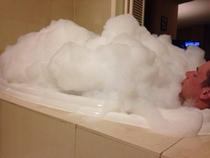 Apparently my husband doesnt screw around with bubble baths