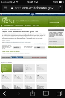 Apparently theres a petition to deport Justin Bieber