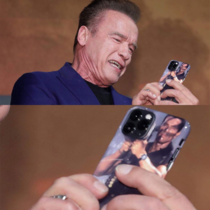 Arnold and his iPhone case