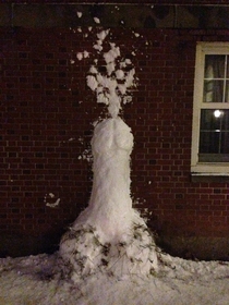 Artistic snow sculpture