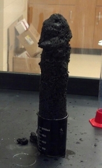As a Chemistry teacher sometimes your demos turn out like this Nothing gets a teenager excited about science more than a large black phallic symbol